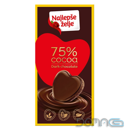 Čokolada Najlepše želje crna 75g